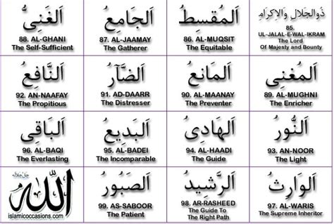 Here Is A List Of Most Beautiful Names Of Allah Swt Or 99 Names Of