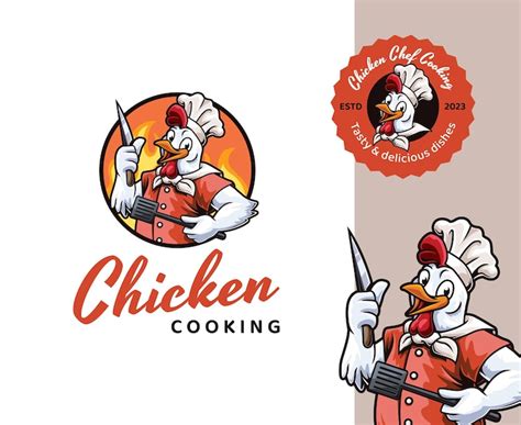Premium Vector Chicken Chef Mascot Logo Design