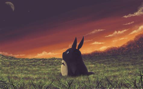 Totoro Sunset Silhouette Hd Wallpaper