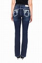 Grace in LA Women Easy Fit Silver Floral Embellished Bootcut Jeans with ...