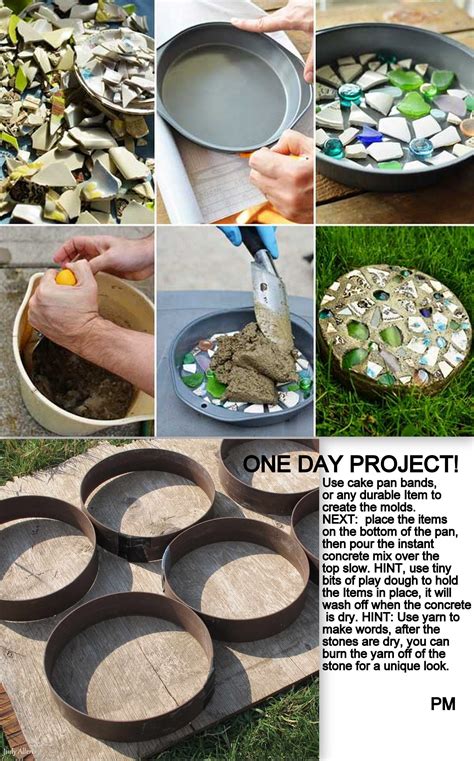 Making Your Own Concrete Stepping Stones Is Easy Use Items You Have