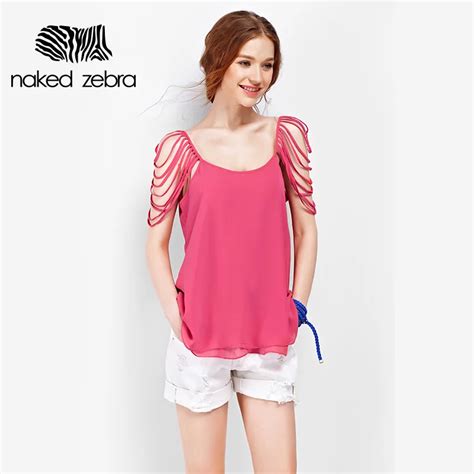 NAKED ZEBRA Summer Woman Vest Colors Special Shoulder Tassel Bandage Lady Tops Sexy O Neckline