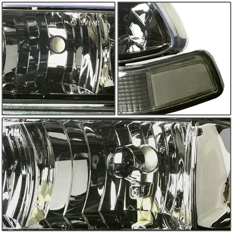 98 04 Chevy S10 Blazer Crystal Replacement Headlights Smoked Clear