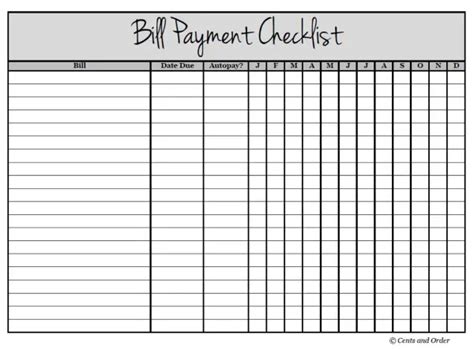 Free Printable Bill Payment Checklist You Can Download Now