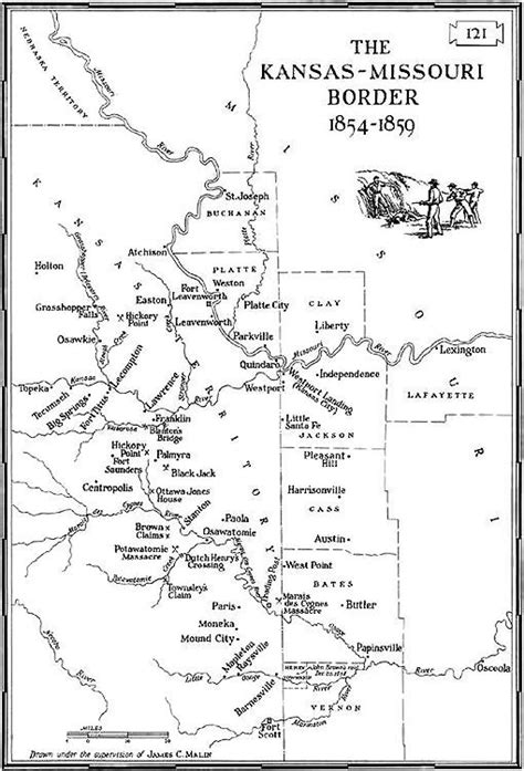 Kansas Missouri Border 1854 Kansas Missouri Genealogy Map Atchison