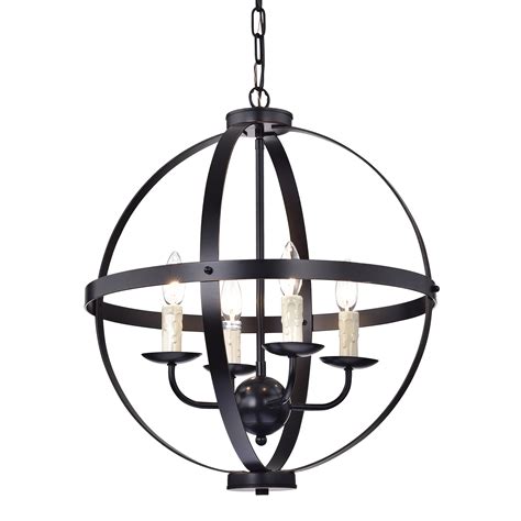 How to fix damage to oil rubbed bronze. 4-Light Oil Rubbed Bronze Globe Sphere Cage Chandelier ...