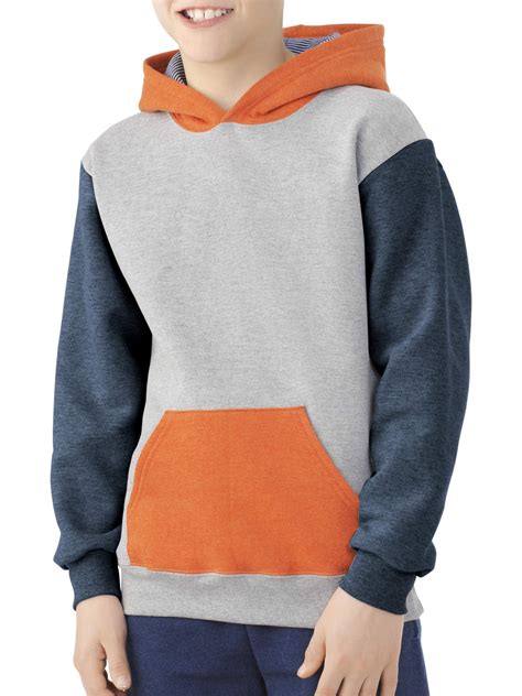 Boys Explorer Fleece Super Soft Pullover Hoodie With Contrast Sleeves