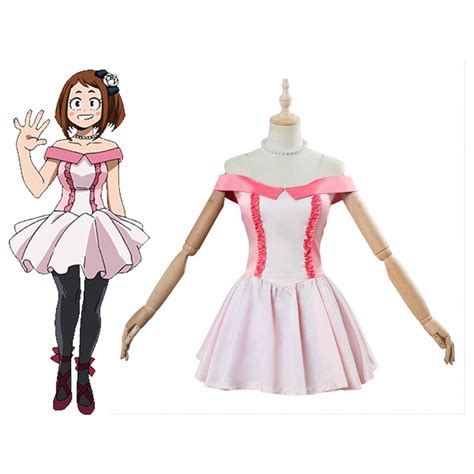 Ochaco Uraraka Cosplay Costumes Lolita Pink Princess Dress Uniform