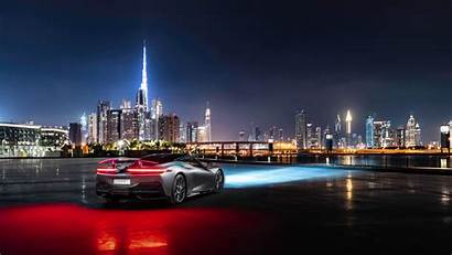Dubai Skyline Night 4k 8k Supercar Wallpapers