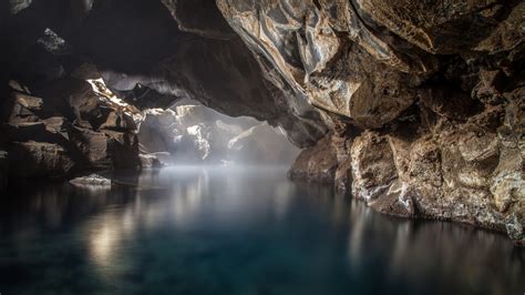Cave on Steamy Lake HD Wallpaper | Background Image | 1920x1080 | ID ...