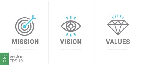 Mission Vision Values Web Page Template Modern Flat Design Concept