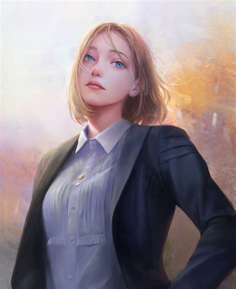 Download 1567x1920 Realistic Anime Girl Realistic Blonde