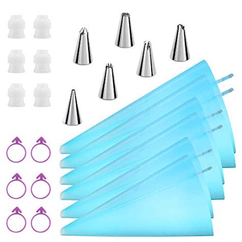 Kasmoire Reusable Piping Bags And Tips Set Cake Decorating Tools With Icing Pastry Bags Icing