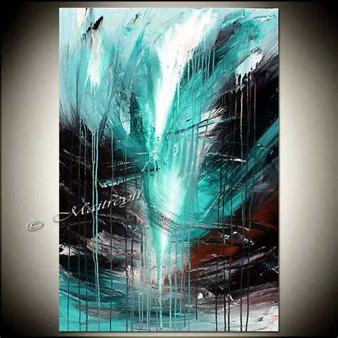 Turquoise Painting Abstract Art Canvas Original Art Contemporary