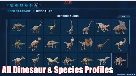All Dinosaurs In Jurassic World Evolution 2 Ptmoli