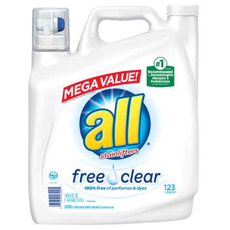 All Free Clear For Sensitive Skin 123 Loads Liquid Laundry Detergent