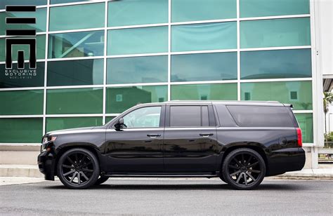 All Black Chevy Suburban On Custom Wheels By Exclusive Motoring — Carid