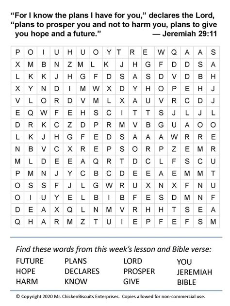 Word Search Jeremiah 2911