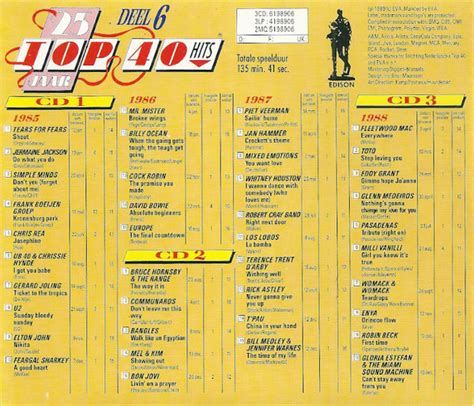 Cd 25 Jaar Top 40 Hits Deel 6 1985 1988 Simply Listening
