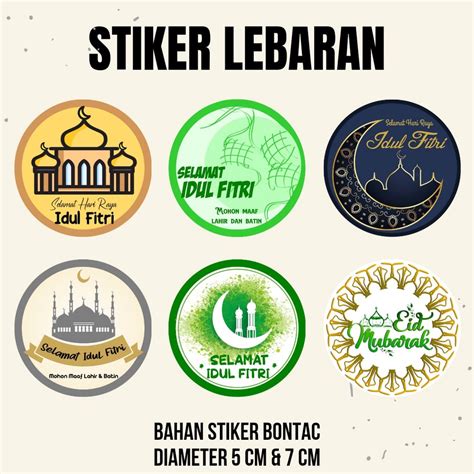 Jual Stiker Selamat Hari Raya Idul Fitri Lebaran Sticker Toples Kue