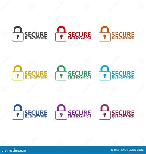 Secure Internet Connection Ssl Color Icon Set Isolated On White