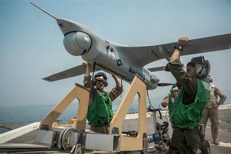 Marines Lift An Rq 21a Blackjack Unmanned Aerial System Onto A Launcher