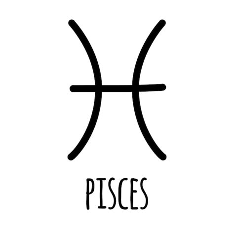 Premium Vector Vector Hand Drawn Pisces Astrological Zodiac Sign