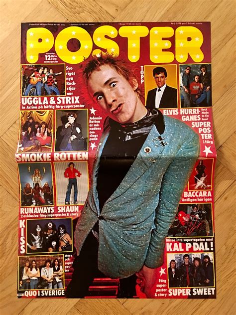 Sex Pistols Johnny Rotten John Lydon Poster 1978 Punk Band Etsy Free