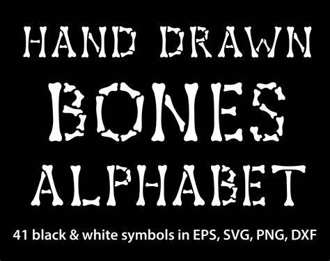 Skeleton Font Svg Files For Cricut Bone Font Svg Hand Drawn Etsy