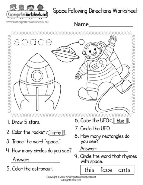Astronaut Worksheets Kindergarten Math Worksheets Grade 3