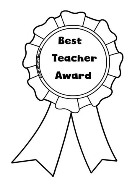 Printable Best Teacher Award Coloring Page
