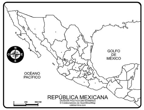 Mapa República Mexicana con nombres y división política para imprimir Celebérrima com