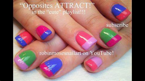 Easy Rainbow French Manicure Nail Art Design Tutorial Youtube