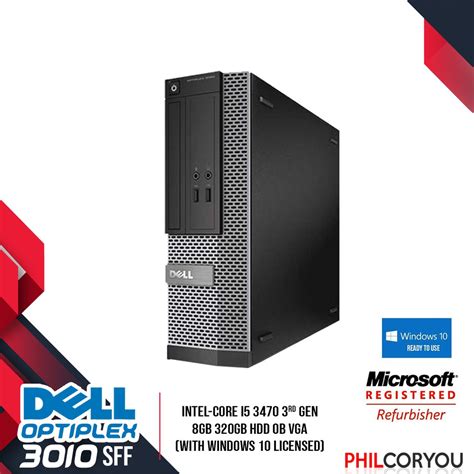 Desktop Dell Optiplex 3010 I5 3470 33ghz3rd Gen 8gb 320gb With