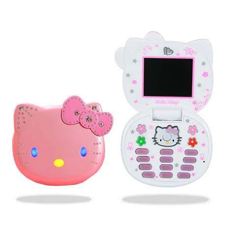 2 Battery K688 Cute Mini Hello Kitty Girl Phone Quad Band Flip Cartoon