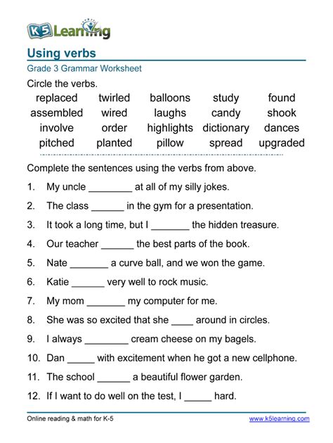 By practising the cbse english class 3 worksheets will help in scoring higher marks in your examinations. Grade 3 Verb Worksheets - Fill Online, Printable, Fillable ...