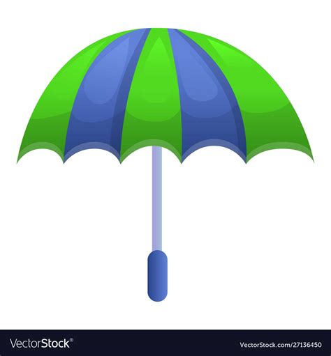 Blue Green Umbrella Icon Cartoon Style Royalty Free Vector