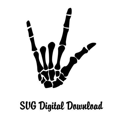 Rock Skeleton Hand Svg Skeleton Svg Halloween Svg Rock Svg Etsy