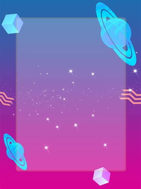 Gradient Technology Starlight Blue Ufo Simple Aesthetic Background