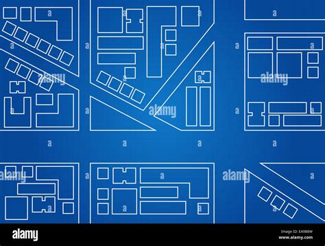 Blueprint Of City Map Main Street And Buildings Stock Photo Alamy