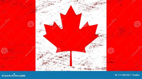 Grunge Canada Flag Background Vector Illustration