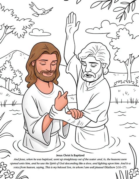 The Baptism Of Jesus Free Bible Coloring Pages Bible Coloring Pages