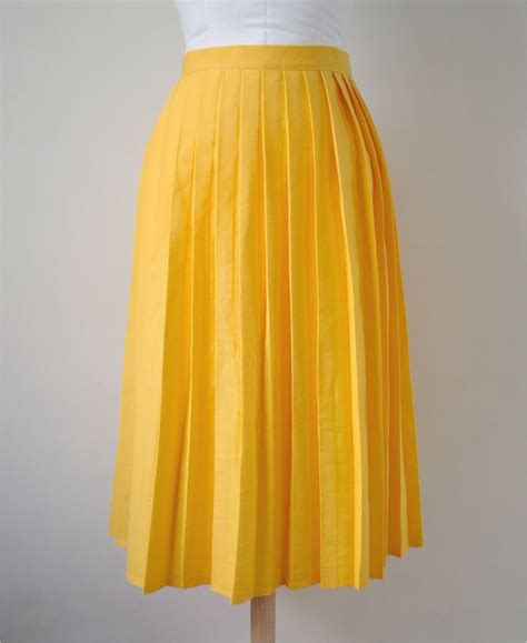 Yellow Pleat Skirt Yellow Pleated Skirt Pleated Skirt Skirts