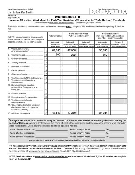Income Tax Worksheet For Students