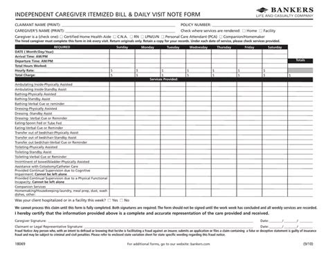 Free Printable Caregiver Daily Checklist Template Printable Templates