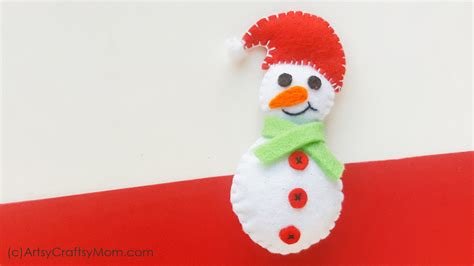 Felt Snowman Christmas Ornament Free Template
