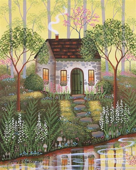 Woodland Cottage Art Print By Mary Charles All Prints Are