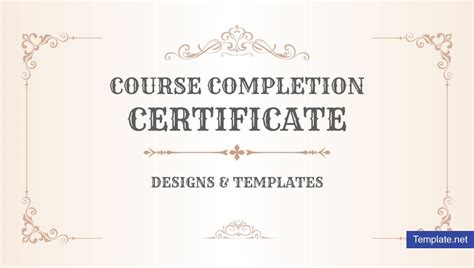 19 Course Completion Certificate Designs And Templates Psd Throughout