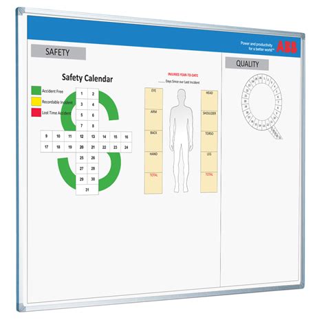 Custom Printed Safety Calendar Whiteboard Lean Manufacturing Custom