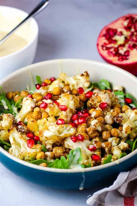 Roasted Cauliflower Salad With Tahini Dressing Our Happy Mess